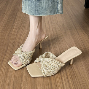 Sandale Femme New Arrival Other Shoes Heels Slipper Square Toe 2025 Summer <b>Sandals</b> - Product Image 4
