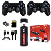 Konsol Game Android TV Sistem Ganda X2 4K 2.4G Pengontrol Nirkabel Ganda 64GB Kotak Game Retro