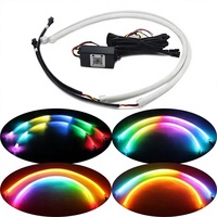 Bande Lumineuse LED DAO pour Voiture DRL RGBW à Couleurs Dynamiques Séquentielles, Clignotant Jaune et Contrôle via Application Téléphone Bluetooth