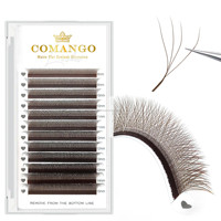 CoMango 5D W en forme de fleur brune floraison automatique ventilateurs préfabriqués Extensions de cils cils individuels