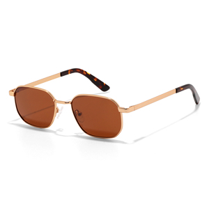 Lunettes de soleil rectangulaires en métal, monture noire pleine, protection UV400, unisexe, style adulte - Product Image 5