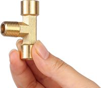 Raccord en T en laiton NPT 1/4 pouce, connecteurs en forme de T, raccord de tuyauterie NPT 1/4 pouce femelle x NPT 1/4 pouce femelle x NPT 1/4 pouce mâle