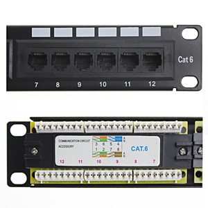 Panel de Conexiones Cat6 UTP de 10 Pulgadas, 1U, 12 Puertos, de Acero, Color Negro, Compatible con Montaje en Pared/Soporte, Pruebas Normativas Cat5e, Panel Keystone RJ45 - Product Image 2