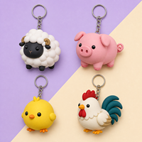 Porte-clés en PVC souple 3D personnalisé, motif mouton blanc réaliste, avec design personnalisé pour femme, cadeau de Noël