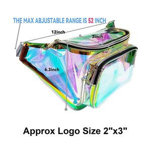 Bolso de Cintura Dorado para Mujer, Color Rosa, con Cierre de Cremallera, Resistente al Agua, Brillante, Holográfico, para Festivales y Viajes - Product Image 3