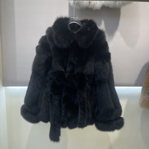 <span class=keywords><strong>Cappotto</strong></span> in Vera <span class=keywords><strong>Pelliccia</strong></span> di Volpe per <span class=keywords><strong>Donna</strong></span>, Elegante e Caldo, <span class=keywords><strong>con</strong></span> Cintura, Produzione Diretta all'Ingrosso - Product Image 2