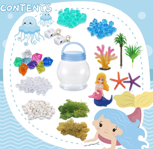 DIY Light-Up <span class=keywords><strong>Terrarium</strong></span> Kit für Kinder mit Meerjungfrau Spielzeug, Meerjungfrau Geschenke für Mädchen, Magical Mini Fairy Garden in einem Glas - Product Image 4