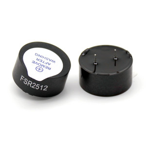 Buzzer magnétique 2512 12V 25MM*H12MM rond, type passif, tonalité unique 1kHz, alimentation externe, 80dB, avec broches pour unité d'alarme de voiture - Product Image 1