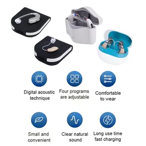 Aparelhos auditivos programáveis Bluetooth recarregáveis de alta qualidade com controle de aplicativo para idosos com perda auditiva