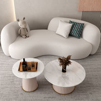 Canapé de salon populaire haut de gamme, créatif, blanc crème, moderne, luxueux, doux, design nuage, élégant pour la maison