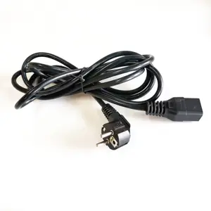 3 pin EU plug to C19 pc laptop computer monitor PDU ac power cord