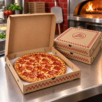 Boîtes à pizza en carton ondulé kraft imprimées sur mesure, avec couvercle à charnière carré, pour la livraison et la vente à emporter des pizzerias