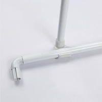 Rideau de douche magnétique moderne à trois faces pour salle de bain Séparation sèche et humide en aluminium invisible sans perçage Ensemble de tiges incurvées étanches