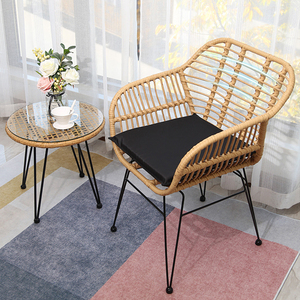 Muebles de Exterior Tradicionales, Silla de Jardín de Mimbre y Ratán, Silla con Brazos y Estructura Metálica de Alta Calidad para Restaurante - Product Image 5