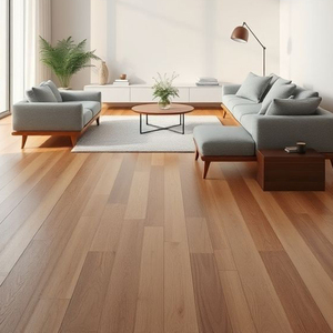 Parquet en bois d'ingénierie à clipsage 20 mm, chêne blanc pressé à chaud, trois couches, grade AB E0 E1, conforme IEC62321, pour intérieur - Product Image 1