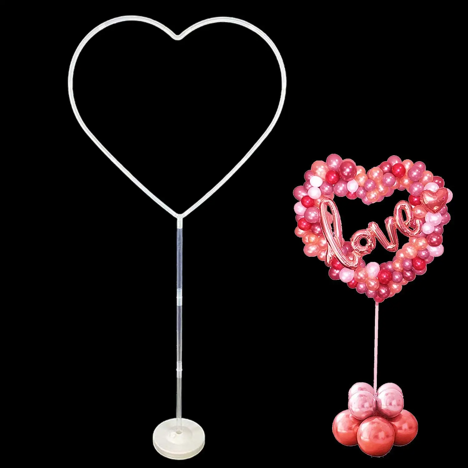 Balloon Stand Plastic Love Heart Circle Balloon Arch Column Holder for Baby Shower Birthday Wedding Party Balloon Decorations