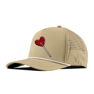 Logotipo personalizado Parche de 5 paneles Ala curva Impermeable Secado rápido Malla de ventilación láser Gorras de golf Gorra de béisbol con cuerda - Product Image 5