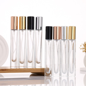 In Stock 10ml Slim <b>Glass</b> Perfume Bottles, Small Capacity Refillable Fragrance <b>Container</b> with Fine Mist Press Spray - Product Image 1