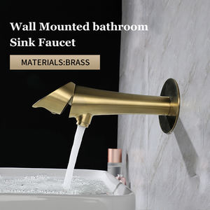 Grifos mezcladores de lavabo de baño montados en la pared de oro rosa de nuevo diseño, grifos de lavabo de un solo Mango, grifo mezclador de lavabo concedido para Baño - Product Image 3