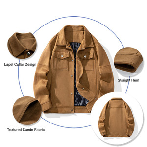 New Design <strong>Smart</strong> Leisure <strong>Men's</strong> Street Wear Suede Fabrics <strong>Jacket</strong> Textured Polyester Suede Windbreaker Blazer <strong>Jacket</strong> - Product Image 2