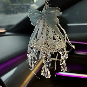 Princess's Gift Christmas Crystal Glass Chandelier <b>Car</b> Interior Hanging <b>Ornament</b> Decoration - Product Image 2
