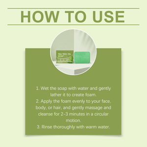 Tea tree oil bath soap gentle formula cares for the body and skin refreshing and comfortable daily bath soap - Product Image 3