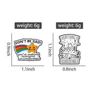 Ne Soyez Pas Triste : <span class=keywords><strong>Humour</strong></span> sur la Santé Mentale, Épingles en Émail Étoile Arc-en-ciel, Broches Grenouille 'Everything Is Figureoutable', Badges de Revers et de Chapeau, Bijoux Cadeau - Product Image 5