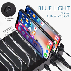 สถานีชาร์จ<span class=keywords><strong>โทรศัพท์</strong></span>มือถือแบบเร็วสำหรับขายส่ง แบบตั้งโต๊ะ พกพาสะดวก ใช้ได้กับแท็บเล็ตและ<span class=keywords><strong>โทรศัพท์</strong></span>มือถือ ช่องเสียบ USB-A 6 ช่อง - Product Image 2