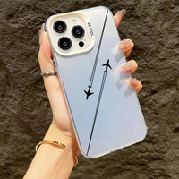 Coque de téléphone minimaliste en PC pour iPhone 16 Pro, 16E/15/14/13, 12, motif ligne aérienne laser personnalisée, pour Apple