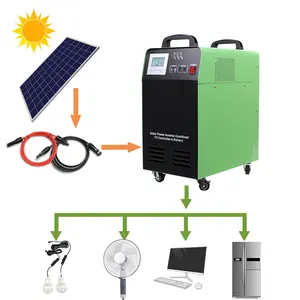 24V 1500W AL Sistema Solar Generador solar portátil Tecnología fuera de la red Precio bajo Led Célula solar Luz Jardín 1KW