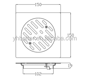 مبيع بالجملة مصرف أرضي رخيص من الفولاذ المقاوم للصدأ مصرف أرضي للحمام مضاد للرائحة 15*15 مخرج 4 بوصة - Product Image 5