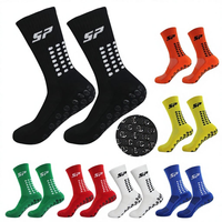 Chaussettes de football professionnelles antidérapantes en polyester/nylon à pois pour hommes, chaussettes de sport rembourrées respirantes personnalisées pour adultes, printemps