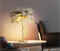 Lampe Led autoportante en plumes d'autruche, design moderne, produit de luxe, luminaire décoratif d'intérieur, idéal pour un Salon, vente en gros