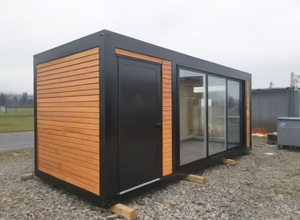 Abris de jardin de bureau préfabriqués de 20 pieds pour le bureau à domicile ou à l'hôpital avec conception de cabane en verre - Product Image 5