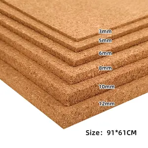 Lembar gabus kepadatan tinggi 100% gulungan gabus alami 1mm sampai 12mm papan buletin papan gabus kustom populer