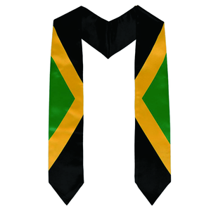 Étole de graduation en satin avec drapeau de la Jamaïque, unisexe, convient à tous les types de morphologies, pour usage scolaire, enfants et échanges internationaux. - Product Image 1