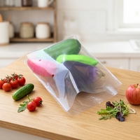 Sac en plastique transparent sur mesure pour fruits et légumes, emballage plat ouvert en plastique transparent pour légumes