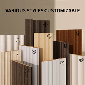 Panel de rejilla compuesto plástico madera revestimiento de pared WPC resistente al agua diseño moderno para pared Interior - Product Image 2