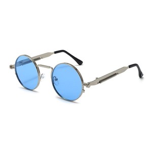 Gafas de Sol Redondas Estilo Steampunk, Protección UV400, Unisex, Retro, con Bisagras de Resorte y Marco Metálico, Nueva Moda - Product Image 1