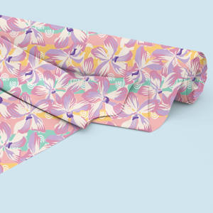 قماش حريري ساتان مطبوع رقمياً بنقوش زهور جميلة مخصص من WF، قماش حريري لامع ومرن للنساء لجميع المواسم - Product Image 2