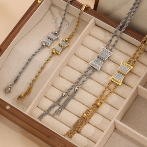 2024 ใหม่ 18K Pvd Gold Platedทําให้เสื่อมเสียฟรีWaterdropสแตนเลสพู่แฟชั่นสร้อยคอต่างหูชุดเครื่องประดับสําหรับผู้หญิง - Product Image 4