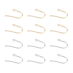 Small U Shape <b>Earring</b> <b>Hook</b> | 18K PVD Gold Plated Stainless Steel Open Loop Ear Wire for DIY Dangle Jewelry Making Findings - Product Image 1