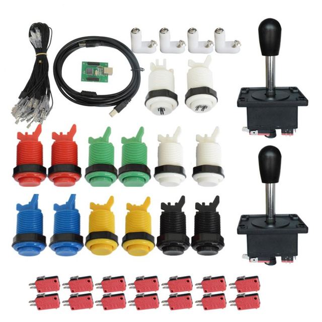 Dropshipping Zero Delay Arcade Joystick DIY Kit LED USB Encoder + Joystick + Illuminated Push Buttons + Cables