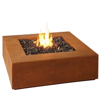 Base de table de foyer extérieur en acier Corten haute durabilité pour bois de chauffage, épaisseur 2 mm, surface rouillée, portable, pour patio et jardin