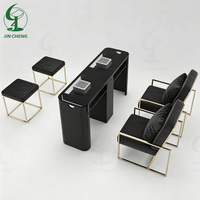 JINCHENG Ensemble table et chaise de manucure individuelle en métal moderne, très demandé, pour salon de manucure professionnel avec aspirateur, idéal pour l'entrée des centres commerciaux