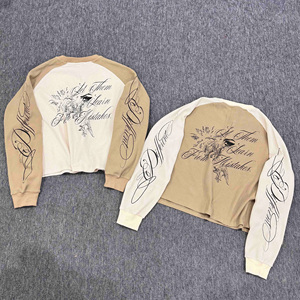 Camiseta de Manga Larga de Algodón Estilo Urbano 2026, Camiseta Extra Grande con Estampado Gráfico Personalizado - Product Image 2