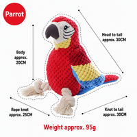 En stock, jouet pour chien en peluche personnalisable, design nœud de corde, couineur, résistant aux morsures, nettoyage des dents, 30 cm, interactif, vente en gros