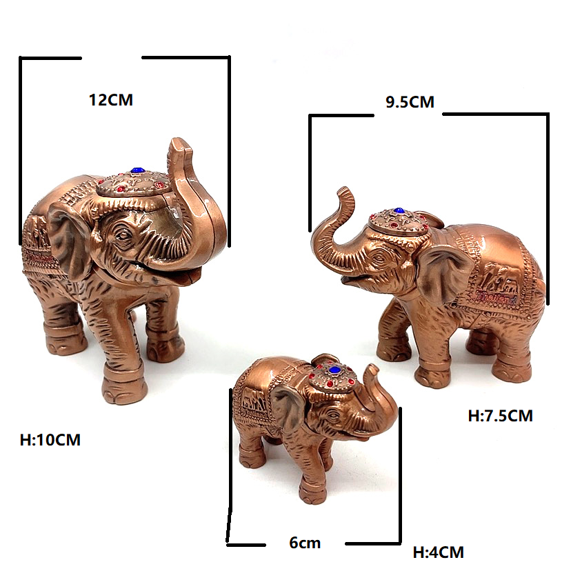 ミニ3D象の形の装飾タイ観光お土産メタルクラフトカスタム動物像