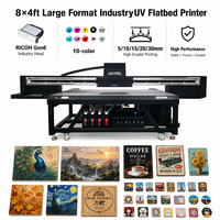 Impresora UV Plana Jucolor Factory Industry 8*4 pies 2513 con Ricoh Gen6 de 10 Colores, Impresión Vívida en 3D para Acrílico, PVC, Madera y Vidrio