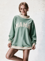 Sweat-shirt à col montant pour femme, à pois, pour l'extérieur, longueur allongée, avec broderie de logo personnalisé